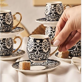 KARACA DORIS 6 KISILIK KAHVE FINCANI SETI Coffee Cups Set of 6 People