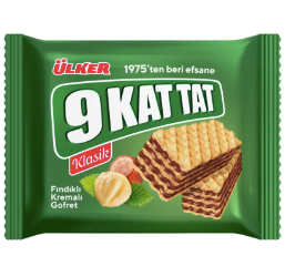 ULKER 9 KAT TAT FINDIK KREMALI GOFRET Wafer with Hazelnut Cream 39g