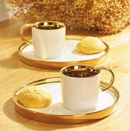 KARACA LEVIN 2 KISILIK KAHVE FINCANI BEYAZ Coffee Cups of 2 White