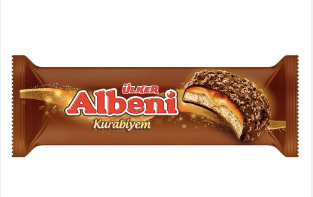 Ülker Albeni Atıştırmalık Kurabiyem Ekstra Sütlü Çikolata Kaplamalı Karamelli Bisküvi 170Gr