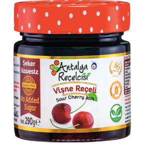 ANTALYA RECELCİSİ ŞEKER İLAVESİZ VİŞNE RECELİ Şekersiz Vişne Reçeli 290gr