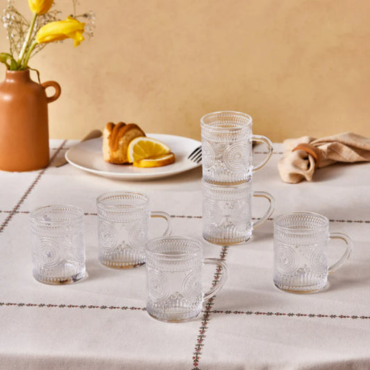 KARACA MARGO 6LI CAY BARDAGI SET SEFFAF Tea Glass Set 6 Pieces Transparent