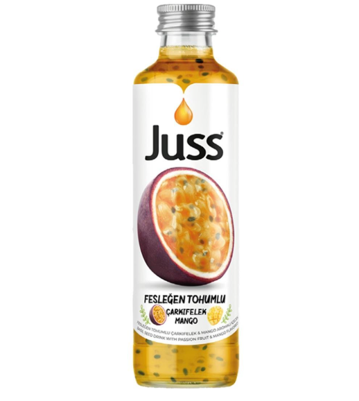 JUSS FESLEGEN TOHUMLU MEYVE SUYU KARISIK KOLI 250ML- Passionfruit & Mango Flavour