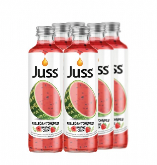 JUSS FESLEGEN TOHUMLU MEYVE SUYU KARISIK KOLI 250ML- Watermelon & Strawberry Flavour