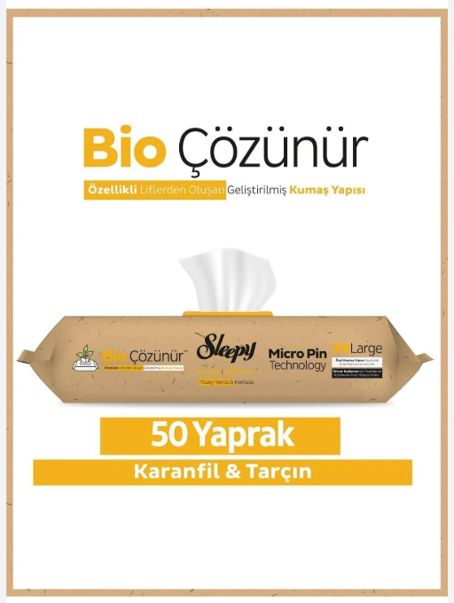 SLEEPY BEYAZ SIRKE KARANFIL TARCIN Surface Cleaner White Vinegar Clove Cinnamon 50sheet