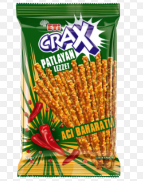 ETI CRAX CUBUK KRAKER PATLAYAN LEZZET ACI BAHARAT Spicy Stick Cracker 50g