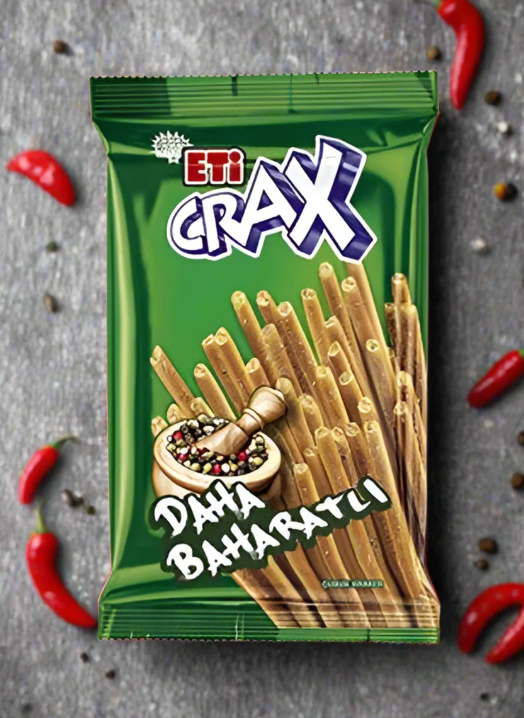 ETI CRAX DAHA ACILI Biberli Çubuk Kraker 80gr