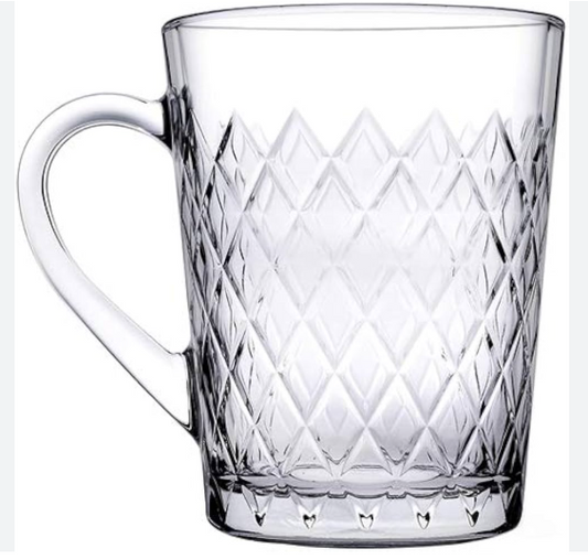 PASABAHCE RUBY KULPLU BARDAK 2LI Glass Mug 2pcs
