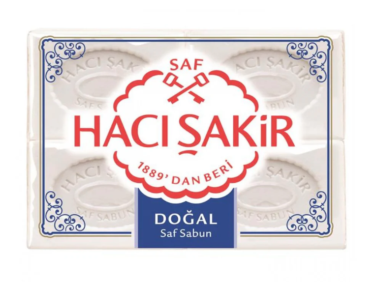 HACI SAKIR DOGAL BANYO SABUNU Bar Soap Natural 150g x 4