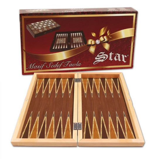 STAR TAVLA MASIF CEVIZ KAPLAMA Backgammon Large