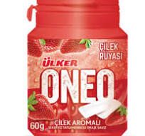 Ulker Oneo Strawberry Flavoured Gum (Cilek Aromali Sakiz) Bottle 60gr