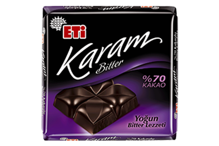 ETI KARAM %70 Dark Chocolate  BITTER CIKOLATA KARE 60g