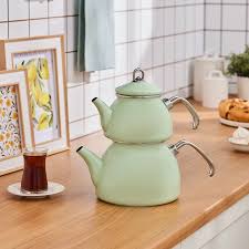 KARACA LORETO EMAYE CAYDANLIK YESIL Tea Pot Set Green