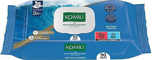 KOMILI ISLAK MENDIL OKYANUS ESINTILI 90LI Ocean Breeze Wet Wipes 90 pcs