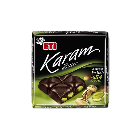ETI KARAM ANTEP FISTIKLI BITTER CIKOLATA Bitter Chocolate with 54% Cocoa and Pistachio