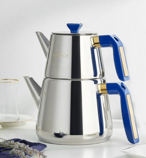 KARACA PIRAMIT Teapot Set Medium Dark Blue LACIVERT CAYDANLIK