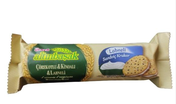 ÜLKER ALTINBAŞAK ÇOREKOTLU KİNOALI LABNELİ SANDIVIC KRAKER Labne Peynirli Kremalı Sandviç Kraker 60g