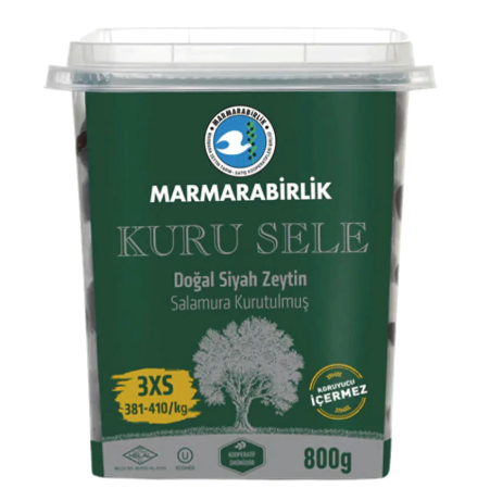 MARMARABIRLIK 3XS Black Olives KURU SELE SIYAH ZEYTIN