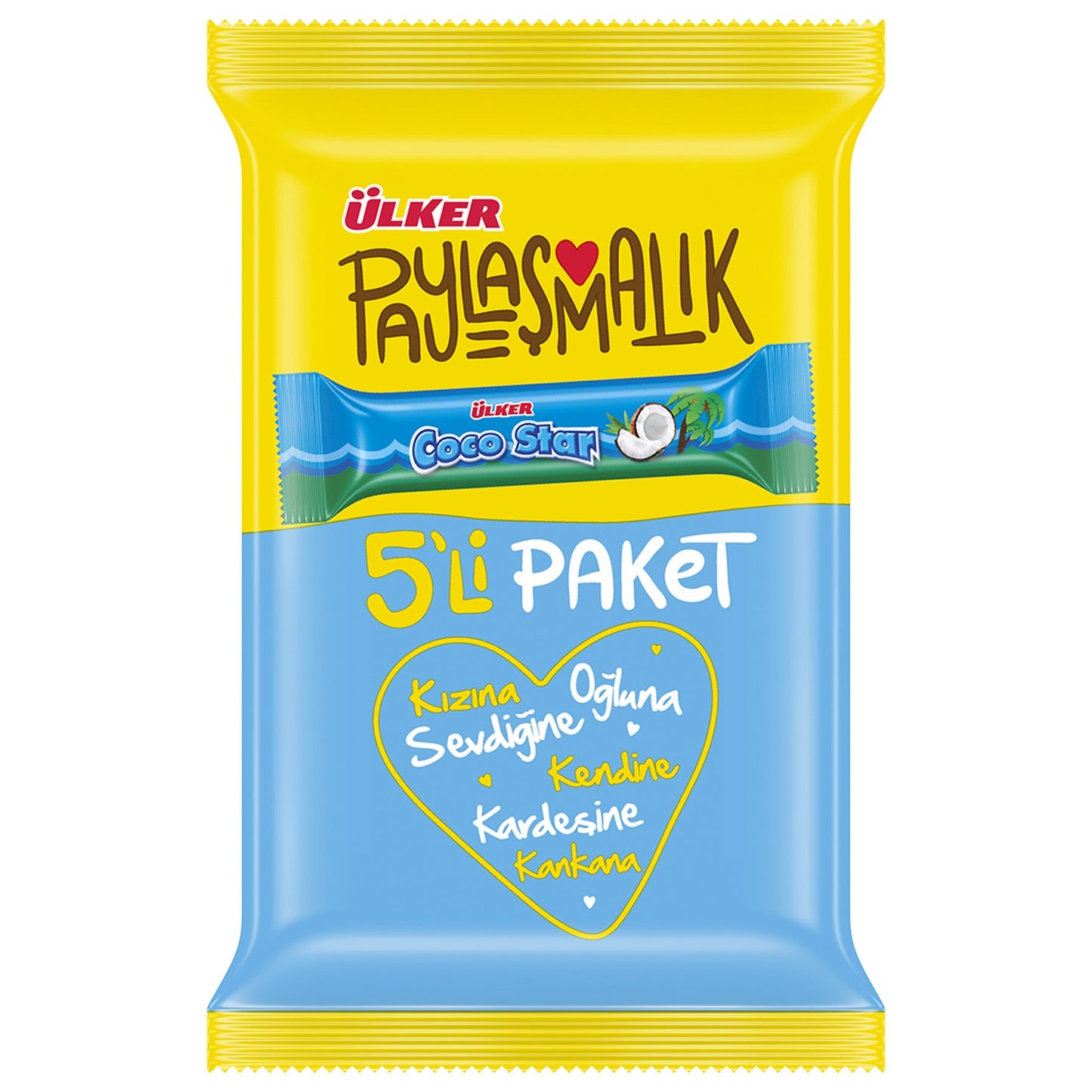 ULKER COCOSTAR Hindistan Cevizi Çikolata Barı 125g x 5