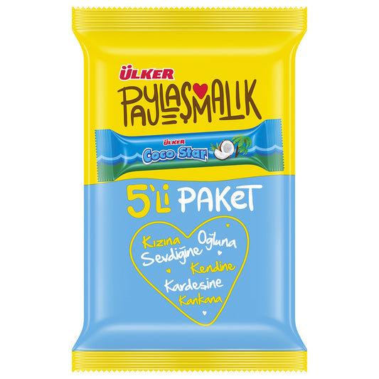 ULKER COCOSTAR Hindistan Cevizi Çikolata Barı 125g x 5