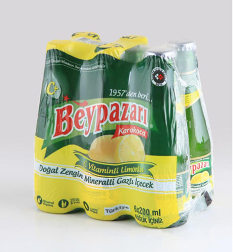 BEYPAZARI Lemon Mineral Water LIMONLU MADEN SUYU 200ml x 6