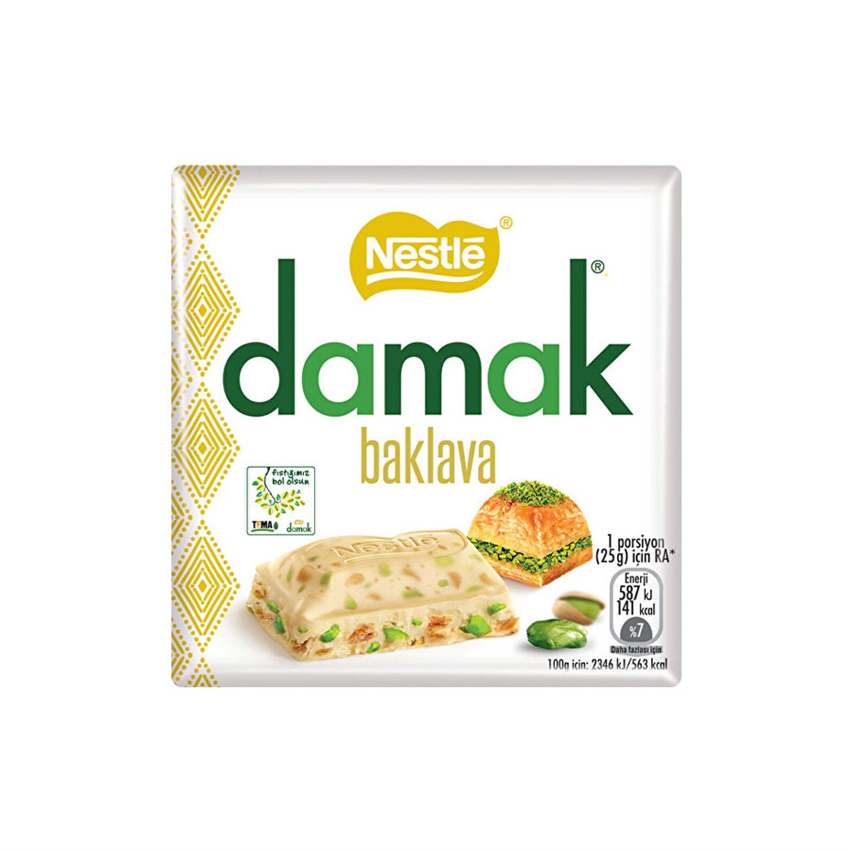 NESTLE Baklava Beyaz Çikolata DAMAK BAKLAVALI BEYAZ ÇIKOLATA 60gr