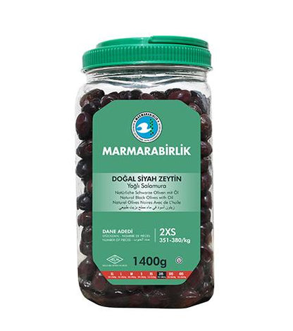 MARMARABIRLIK 2XS Elit Black Olives SIYAH ZEYTIN 1400g