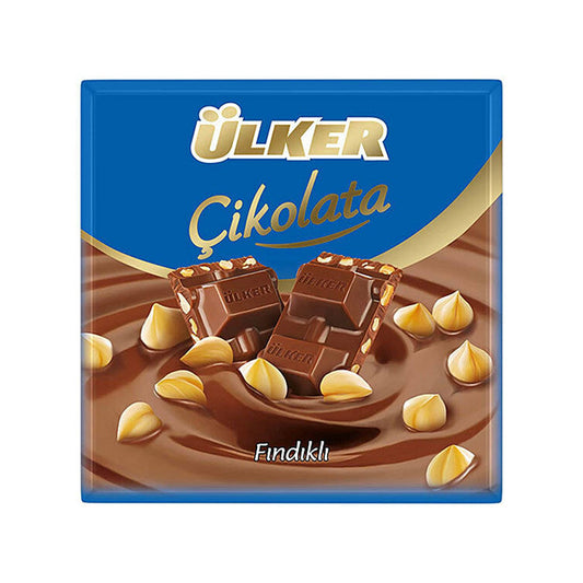 ULKER KARE FINDIKLI CIKOLATA Milk Chocolate Tablet With Hazelnut 60g