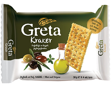 GRETA Cracker Olive and Oregano KRAKER ZEYTINLI VE KEKIK 30g x 4