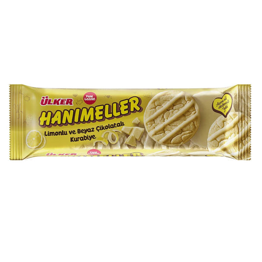 ÜLKER HANIMELLER LİMONLU VE BEYAZ ÇIKOLATALI KURABİYE Limonlu Beyaz Çikolatalı Kurabiye 138gr