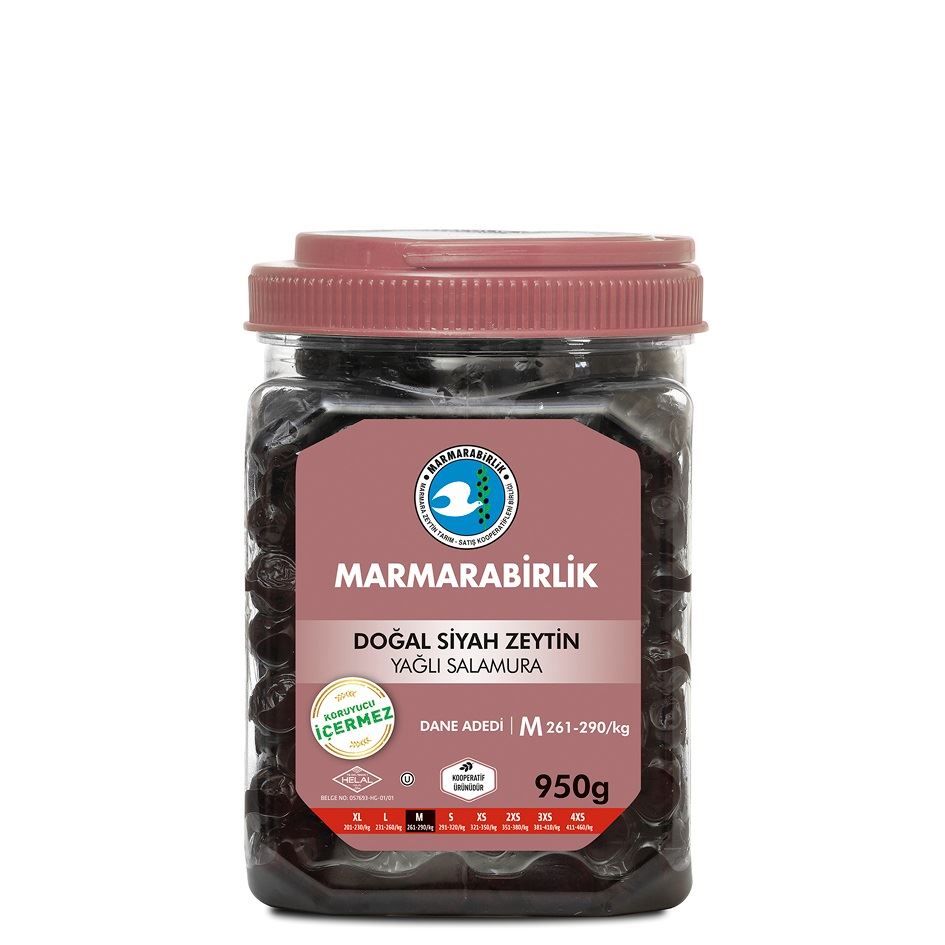 MARMARABİRLİK Süper M Siyah Zeytin SİYAH ZEYTİN PET 950gr