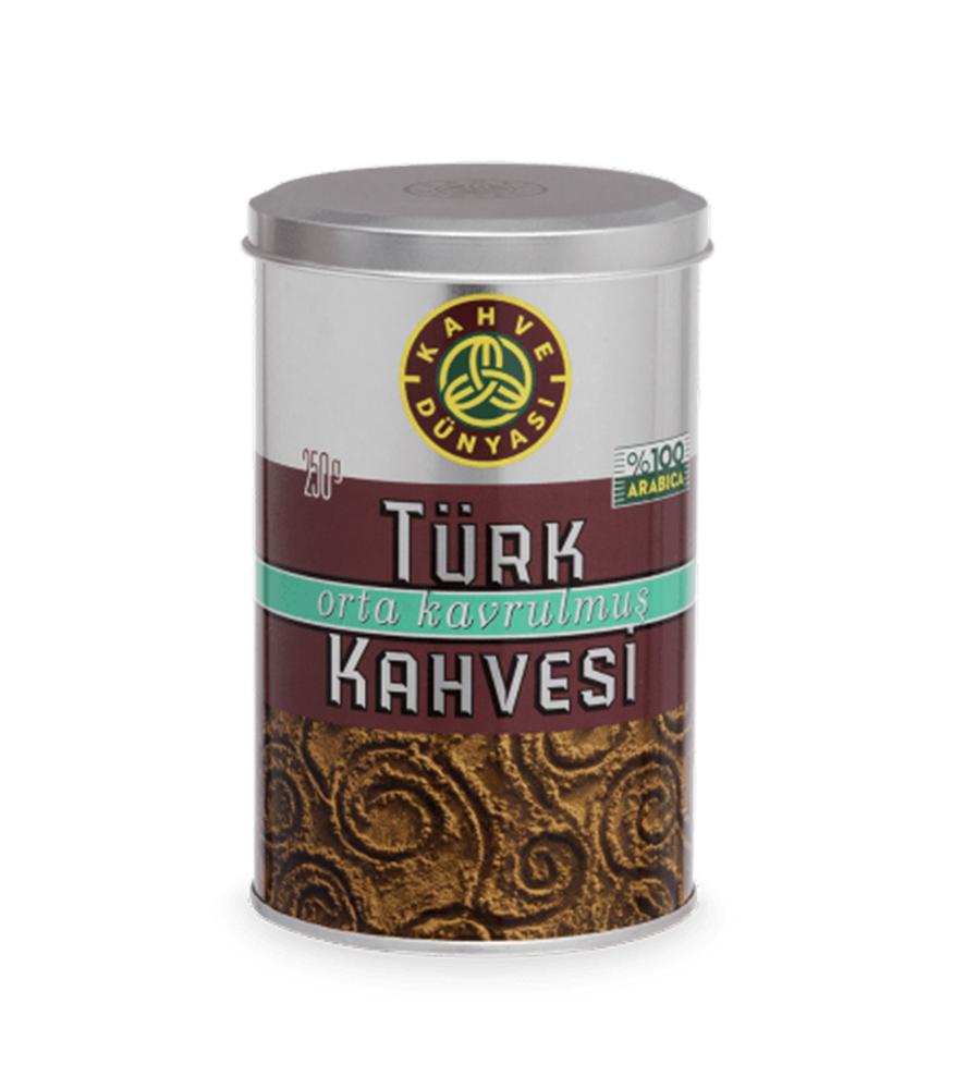 KAHVE DUNYASI Med Roast Turkish Coffee TURK KAHVESI ORTA KAVRULMUS 250g