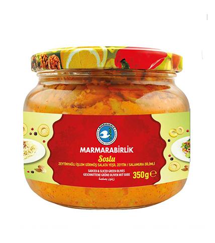 MARMARABİRLİK Dilimli Yeşil Zeytin Sürülebilir SOSLU ZEYTİN 350gr