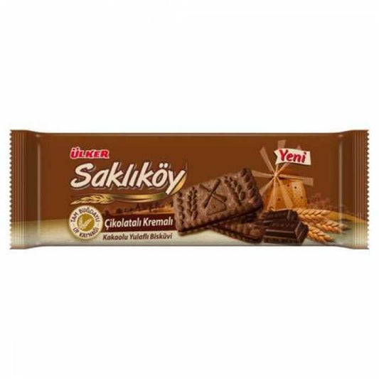 ULKER SAKLIKOY CIKOLATALI KREMALI YULAFLI BISKUVI Biscuits with Chocolate Cream 87g